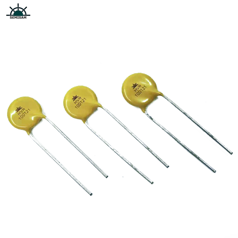 Kiina Resistor Toimittaja ODM KELTAINEN SILICON 10D121 Halkaisija 10mm metallioksidi Varistor LED-valolle